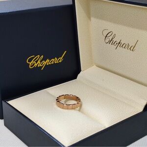Chopard Rose Gold Women's Band Ring - Polished Pink-Gold Tone